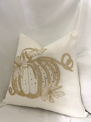 Autumn Hand Embroidered Embellished Decorative Throw Pillows By DesignedBy The Boss 22" X 22" (Set of 2) - DesignedBy The Boss