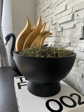 Black Bowl With Greenery Filler - DesignedBy The Boss