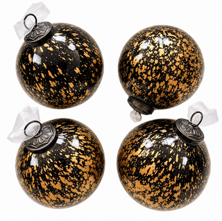 Black & Gold Splatter Christmas Ornaments – Set of 4 - DesignedBy The Boss