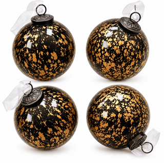 Black & Gold Splatter Christmas Ornaments – Set of 4 - DesignedBy The Boss