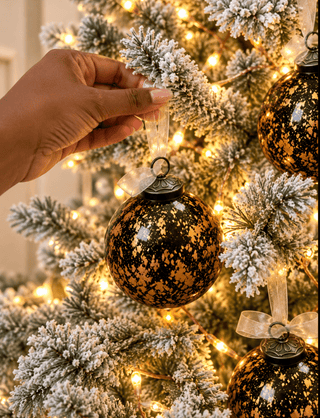 Black & Gold Splatter Christmas Ornaments – Set of 4 - DesignedBy The Boss