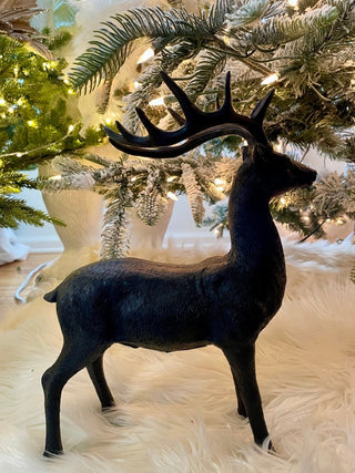 Black Realistic Deer Sculpture - Christmas Decor - DesignedBy The Boss