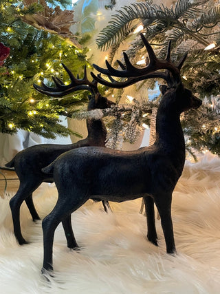 Black Realistic Deer Sculpture - Christmas Decor - DesignedBy The Boss