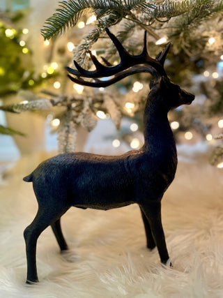 Black Realistic Deer Sculpture - Christmas Decor - DesignedBy The Boss