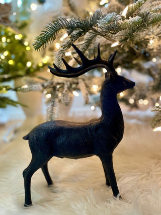 Black Realistic Deer Sculpture - Christmas Decor - DesignedBy The Boss