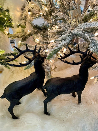 Black Realistic Deer Sculpture - Christmas Decor - DesignedBy The Boss