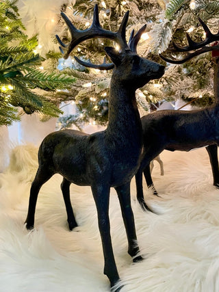 Black Realistic Deer Sculpture - Christmas Decor - DesignedBy The Boss