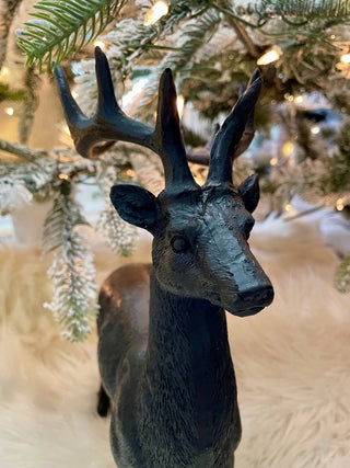 Black Realistic Deer Sculpture - Christmas Decor - DesignedBy The Boss