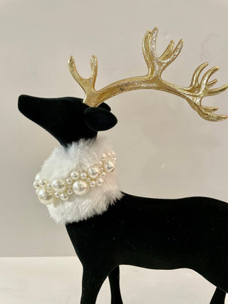 Black Velvet Majestic Deer Figure, Christmas Decor - DesignedBy The Boss