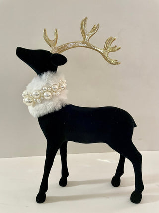 Black Velvet Majestic Deer Figure, Christmas Decor - DesignedBy The Boss