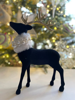 Black Velvet Majestic Deer Figure, Christmas Decor - DesignedBy The Boss