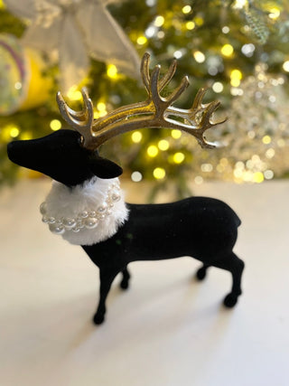 Black Velvet Majestic Deer Figure, Christmas Decor - DesignedBy The Boss