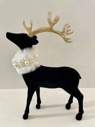 Black Velvet Majestic Deer Figure, Christmas Decor - DesignedBy The Boss