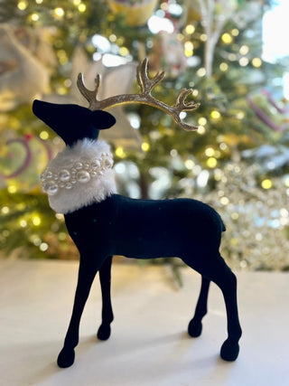 Black Velvet Majestic Deer Figure, Christmas Decor - DesignedBy The Boss