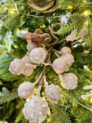 Blush Pink Grape With Leaves Pick - Holiday Decor - DesignedBy The Boss