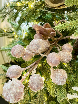 Blush Pink Grape With Leaves Pick - Holiday Decor - DesignedBy The Boss