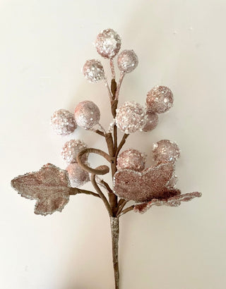 Blush Pink Grape With Leaves Pick - Holiday Decor - DesignedBy The Boss