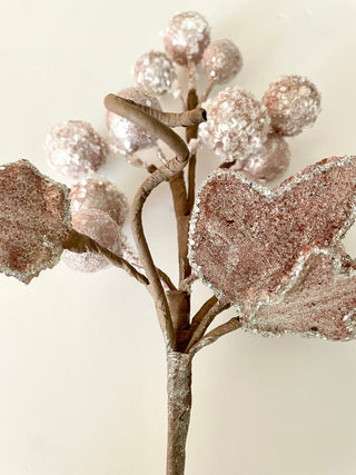 Blush Pink Grape With Leaves Pick - Holiday Decor - DesignedBy The Boss