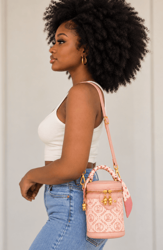 Blush Pink Happy Bear Mini Crossbody Bag - DesignedBy The Boss