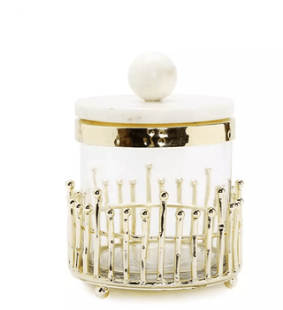 Canister with Straight Cut Design With Marble Lid (3 Sizes) - DesignedBy The Boss
