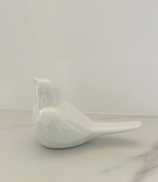 Ceramic Bird Figurine - Home Decor Statues (White) - DesignedBy The Boss