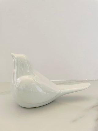 Ceramic Bird Figurine - Home Decor Statues (White) - DesignedBy The Boss