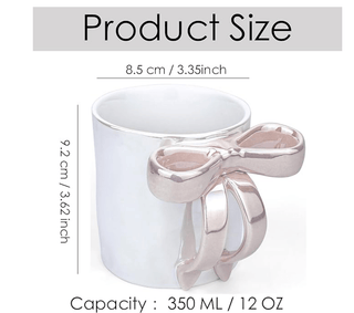 Ceramic Coffee Mug with Bow - Include Spoon - DesignedBy The Boss