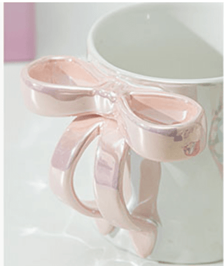 Ceramic Coffee Mug with Bow - Include Spoon - DesignedBy The Boss