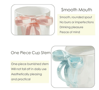 Ceramic Coffee Mug with Bow - Include Spoon - DesignedBy The Boss