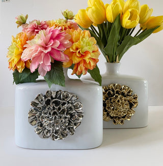Ceramic Vase With Flower Details - DesignedBy The Boss