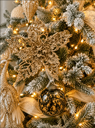 Champagne Gold Jeweled Poinsettia Christmas Tree Clip - DesignedBy The Boss