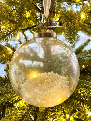 Clear Glass Pearl Ornaments - Christmas Decor (Set Of 4) - DesignedBy The Boss