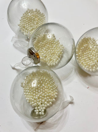 Clear Glass Pearl Ornaments - Christmas Decor (Set Of 4) - DesignedBy The Boss