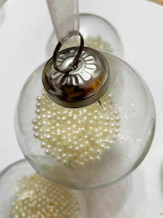 Clear Glass Pearl Ornaments - Christmas Decor (Set Of 4) - DesignedBy The Boss