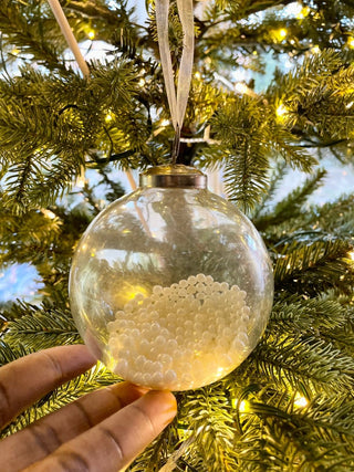 Clear Glass Pearl Ornaments - Christmas Decor (Set Of 4) - DesignedBy The Boss