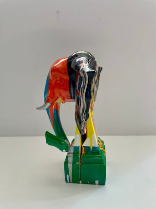 Colorful Dripping Elephant Head Sculpture - Resin - DesignedBy The Boss