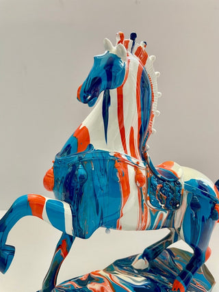 Colorful Dripping Horse Sculpture With Character - Resin - DesignedBy The Boss