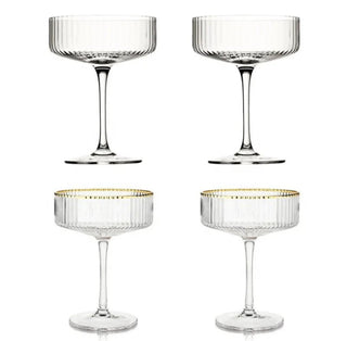 Coupe Cocktail Glass With Gold Rims Set of 4 Ideal Martini Glasses - By DesignedBy The Boss - DesignedBy The Boss