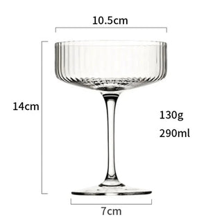 Coupe Cocktail Glass With Gold Rims Set of 4 Ideal Martini Glasses - By DesignedBy The Boss - DesignedBy The Boss