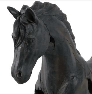Crackle - Finish Black Horse Sculpture – Home Décor – Art Object - DesignedBy The Boss