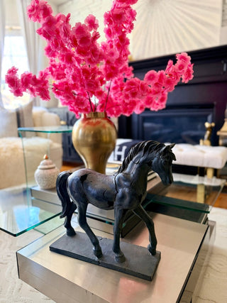 Crackle - Finish Black Horse Sculpture – Home Décor – Art Object - DesignedBy The Boss