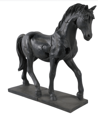 Crackle - Finish Black Horse Sculpture – Home Décor – Art Object - DesignedBy The Boss