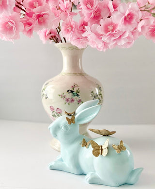 Crackle - Glazed Ceramic Vase With a Raised Floral and Bird Motif - DesignedBy The Boss
