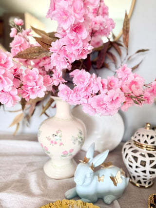 Crackle - Glazed Ceramic Vase With a Raised Floral and Bird Motif - DesignedBy The Boss