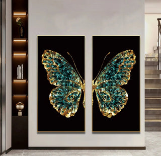 Crystal Butterfly Canvas 39"Tall (Set Of 2) - DesignedBy The Boss
