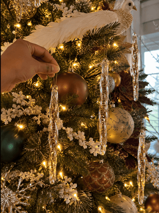 Crystal Gold Icicle Christmas Ornaments – Set of 4 - DesignedBy The Boss