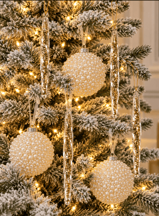 Crystal Gold Icicle Christmas Ornaments – Set of 4 - DesignedBy The Boss