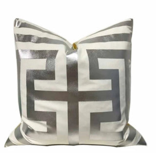 Decorative Pillow Cover With Silver Foil Greek Letter 22" X 22" - DesignedBy The Boss