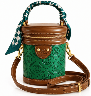 Emerald Elegance Mini Crossbody Handbag – Green & Brown - DesignedBy The Boss
