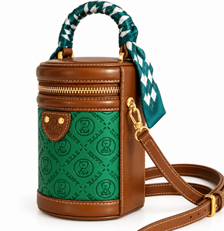 Emerald Elegance Mini Crossbody Handbag – Green & Brown - DesignedBy The Boss